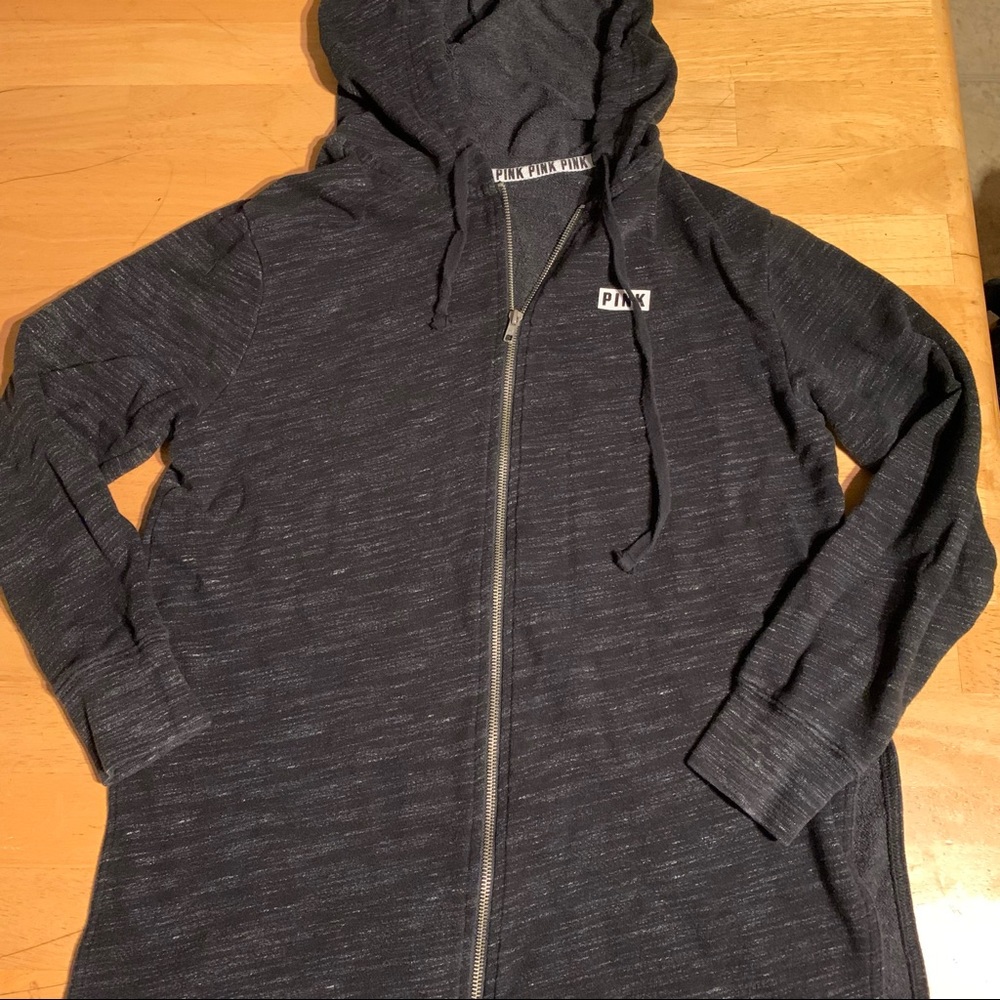 Victorias Secret Pink Sz M Charcoal Black Hoodie